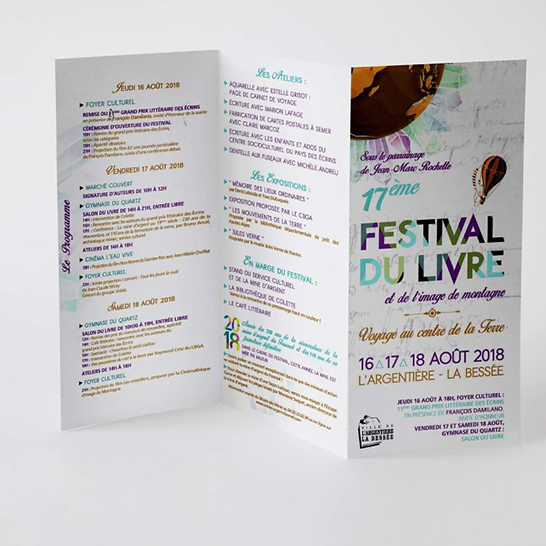 Dépliant 3 volets accordéon - Festival du livre