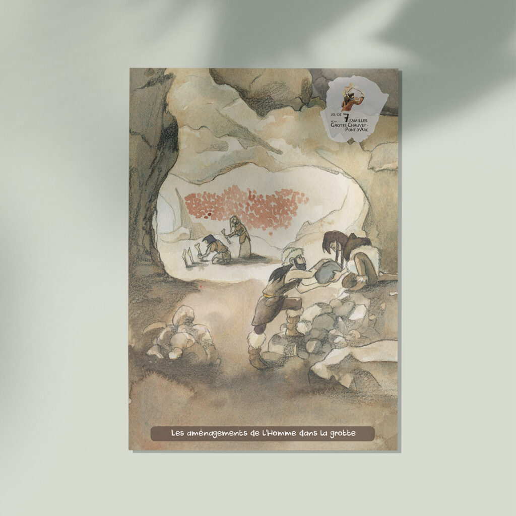 Illustration jeunesse - Jeu de 7 familles de la grotte Chauvet