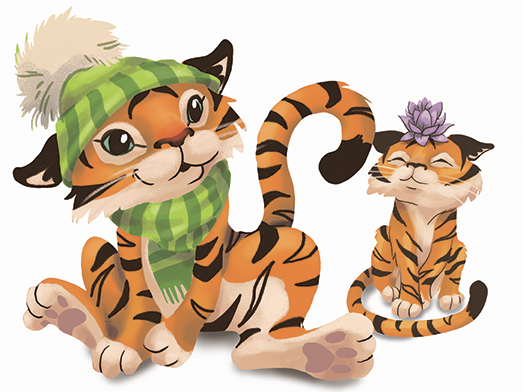 Illustration pour enfants de tigres - Sirops Orfito