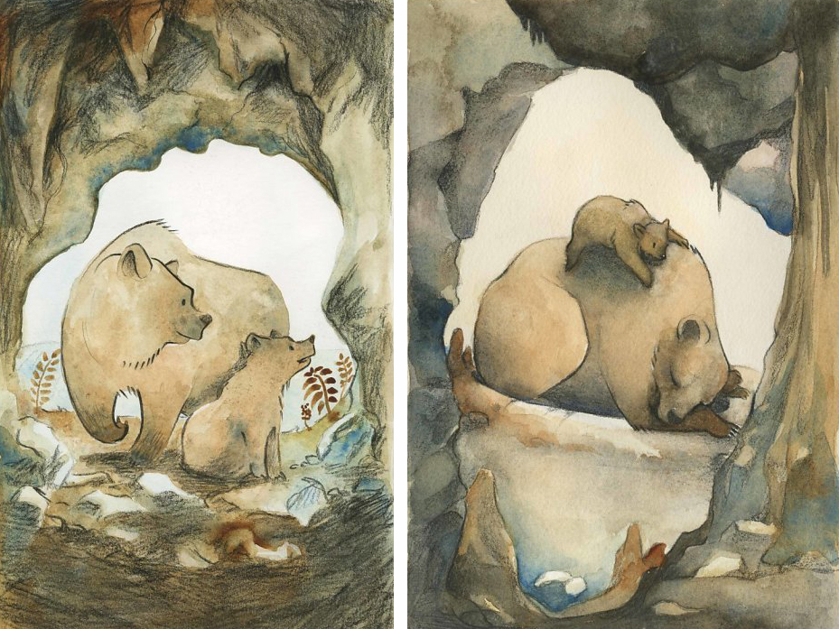Illustration aquarelle - Jeu de 7 familles de la grotte Chauvet