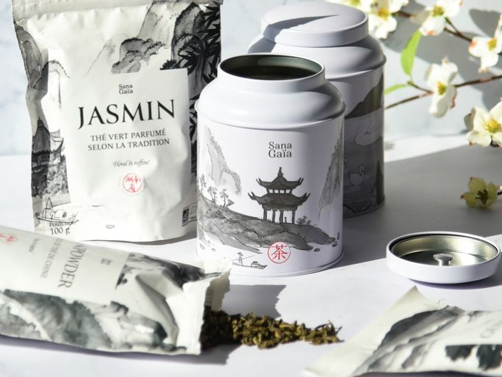 Branding, Logo, Illustration, Packaging de thé en vrac - Sana Gaïa